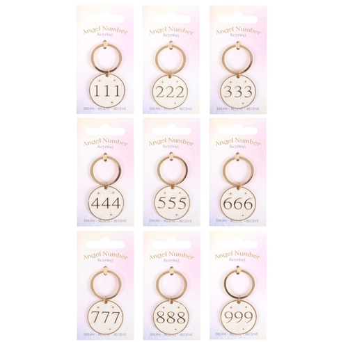 Number Fact Key Rings Angel Number Key Rings | Twilight Crystals Co