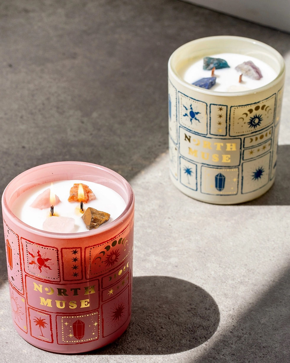 Thumbnail: NORTH MUSE Mystic Rose Crystal Candle