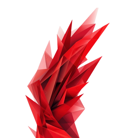 Red spikey Geometric crystal shape