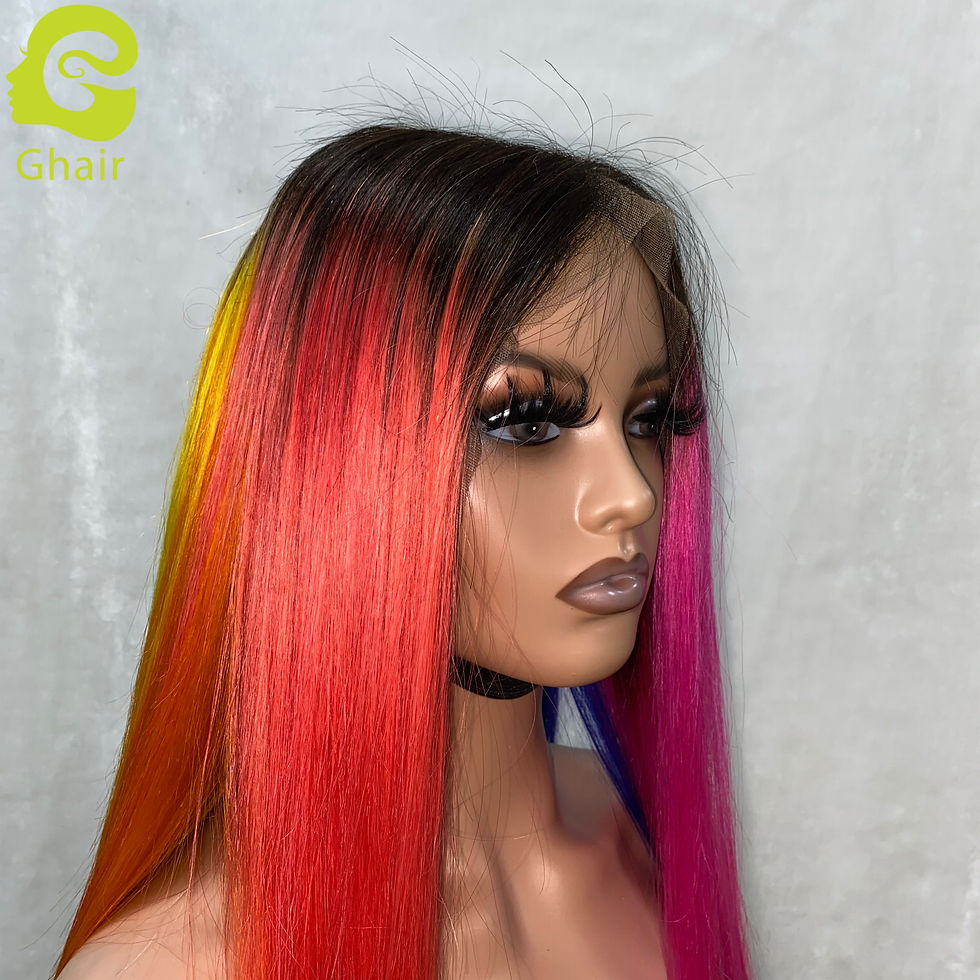 Thumbnail: Colorful Virgin Human Hair Lace Front Wig