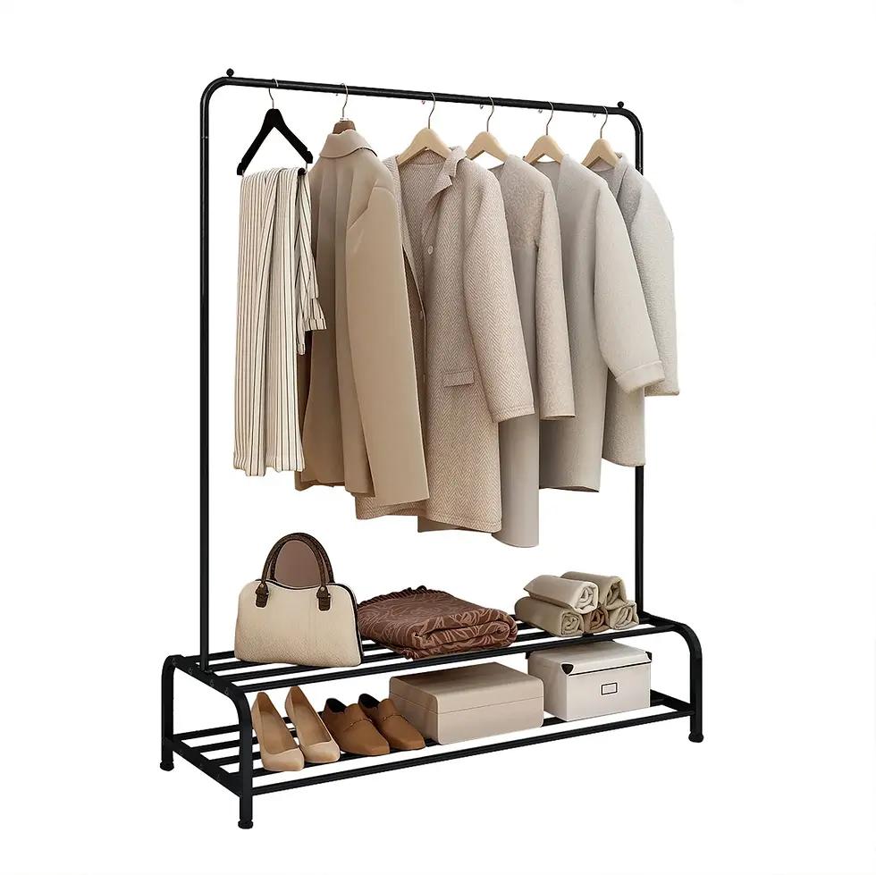 Thumbnail: Metal Garment Rack Bathroom  w/Shelf