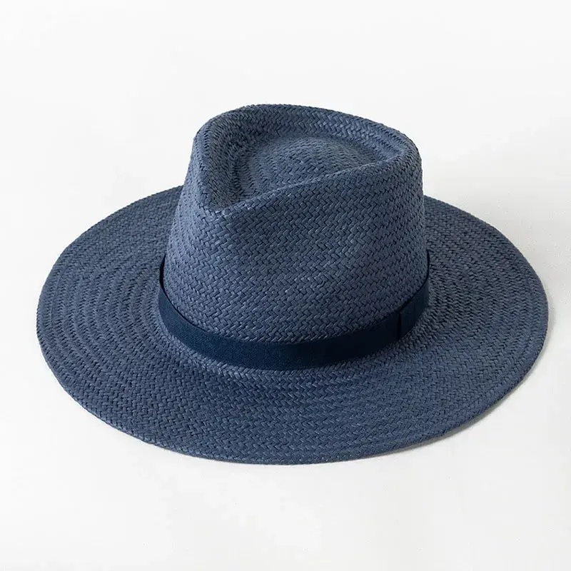 Thumbnail: Plain Band Panama Straw Hats for Women