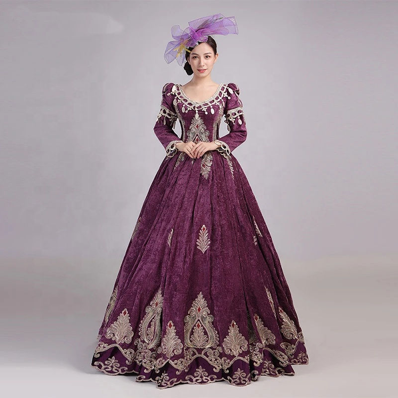 Thumbnail: Velvet Embroidery Marie Antoinette Dress