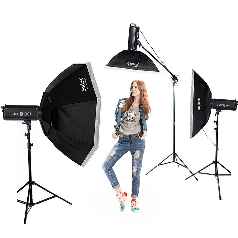 Professional Godox DP1000II 2X 1000Ws Softbox Photo Flash Lighting Kit