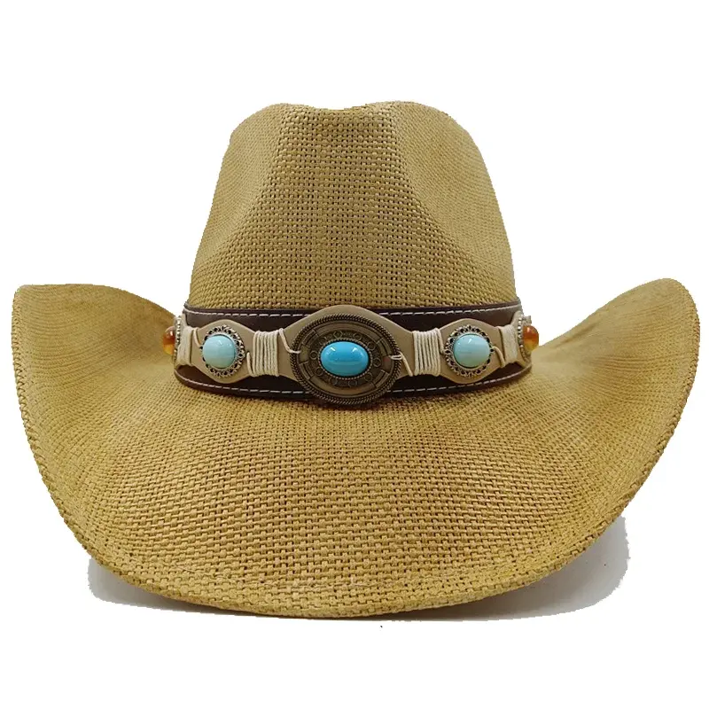 Thumbnail: Thickened Cowboy Hat Vintage Straw Hat UNISEX