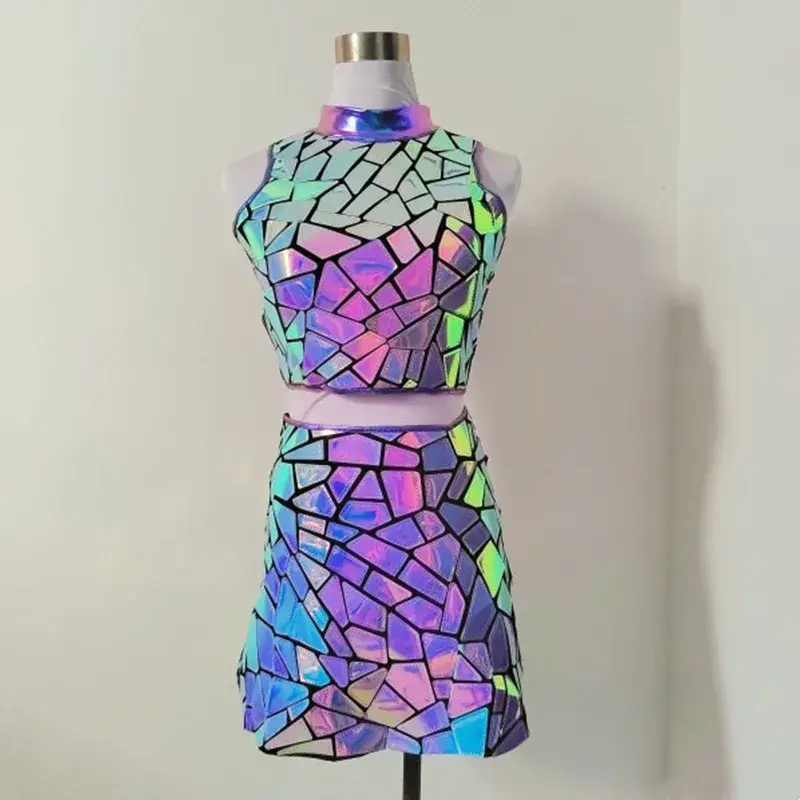 Thumbnail: Mirror Sequin Sleeveless Short Dress Costume
