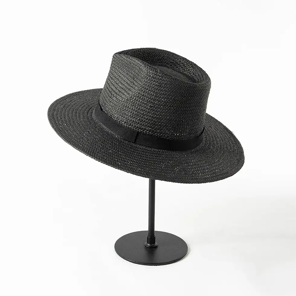 Thumbnail: Plain Band Panama Straw Hats for Women