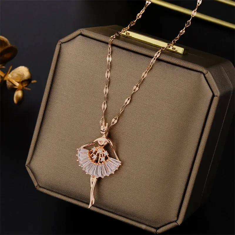 Thumbnail: Dancing Ballerina Pendant Necklace