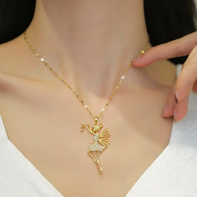 Thumbnail: Dancing Ballerina Pendant Necklace