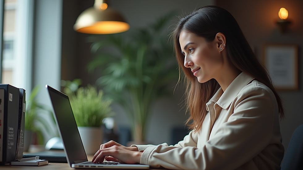 Plano detalle de una persona usando un portátil para gestionar ventas online