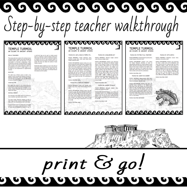 Thumbnail: title page of a classroom escape room game