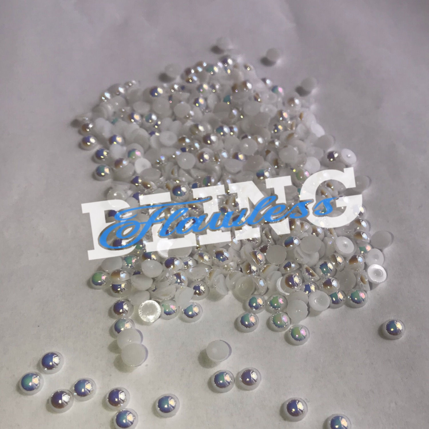 5mm White AB ABS Flat Back Pearls (1000)