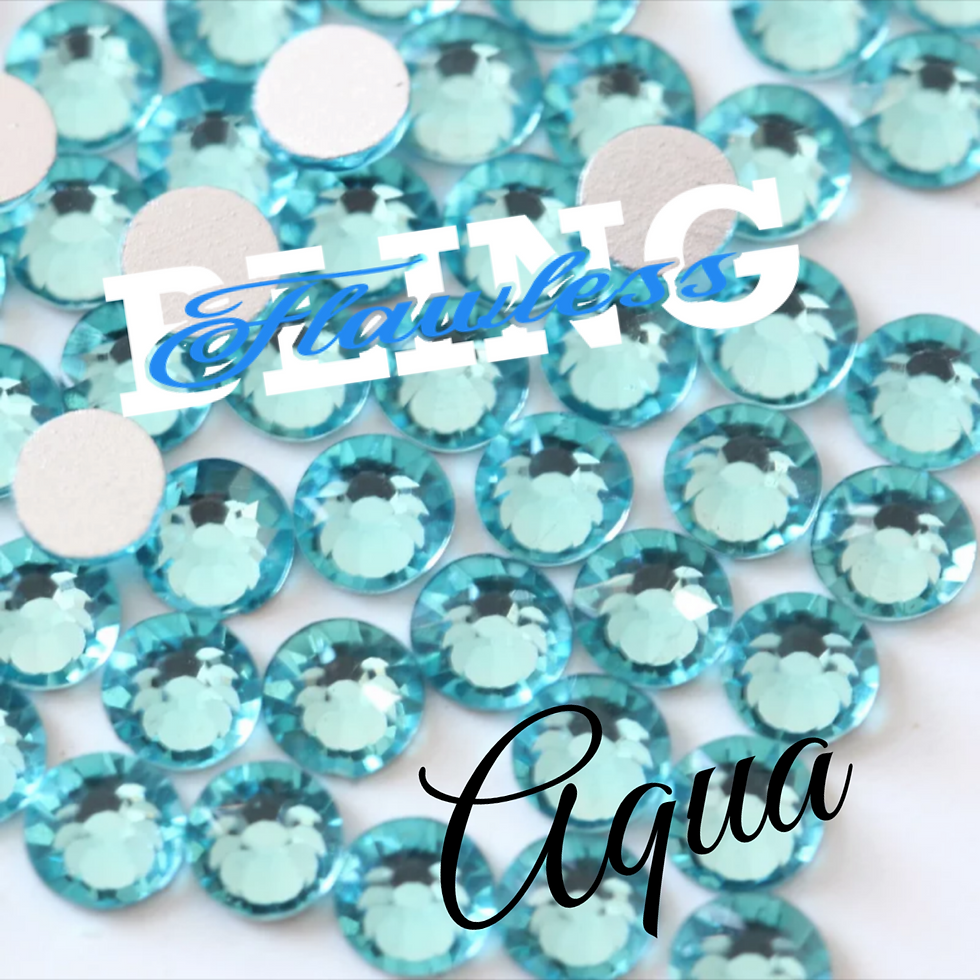 Aqua Glass Flat Back Rhinestones (10 Gross/1440)