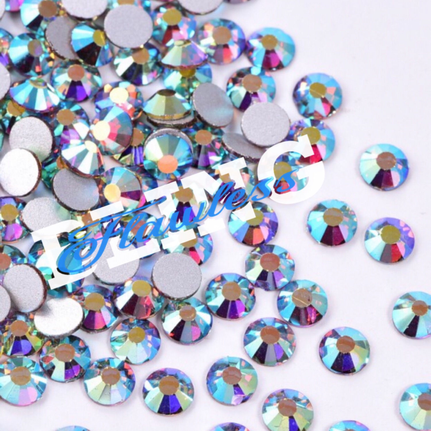 Cotton Candy Blue Glass Flat Back Rhinestones (10 Gross/1440)