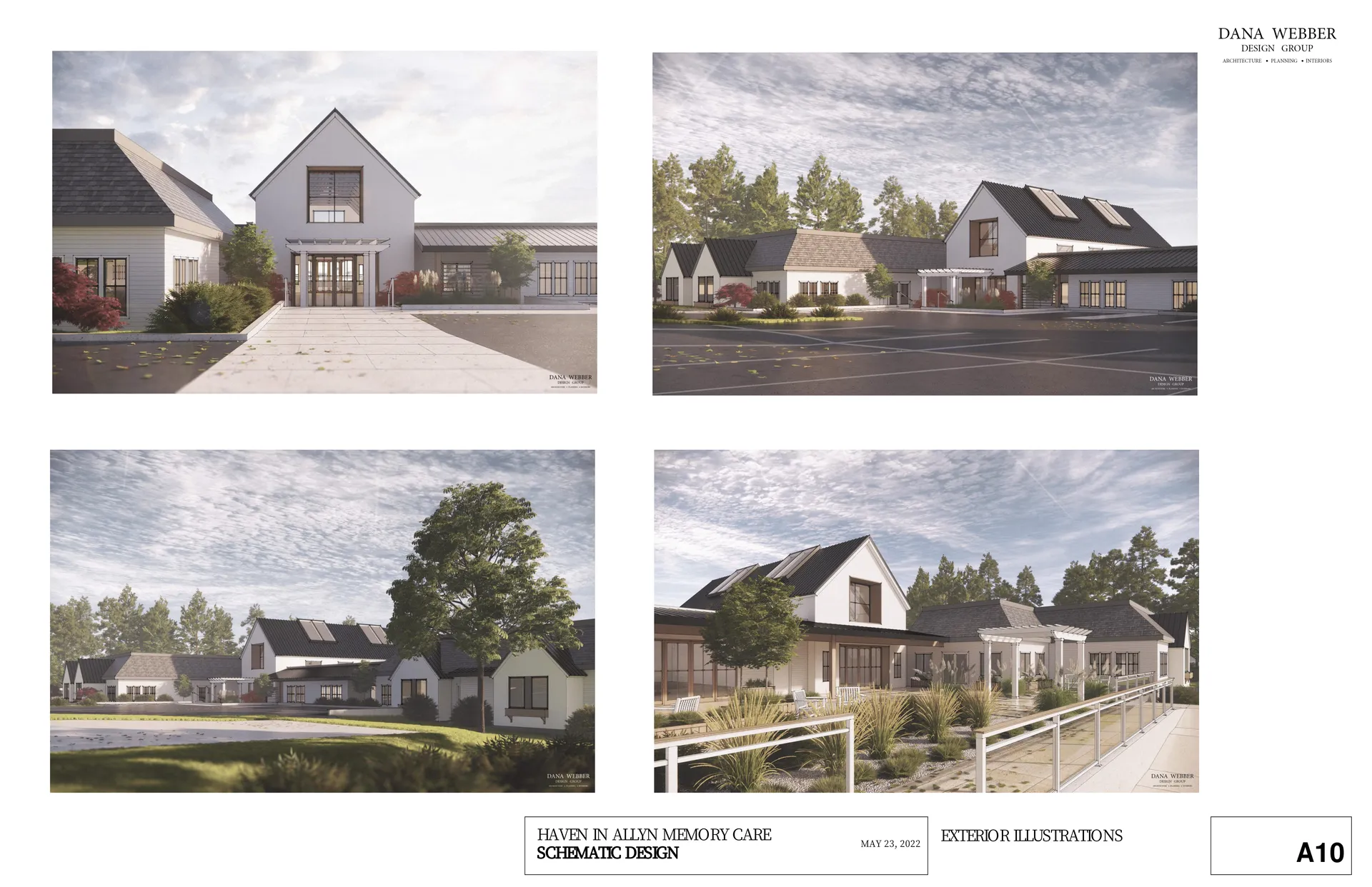 Detailed illustrations of the exterior of the new facility