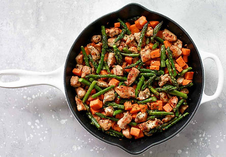 Asparagus Sweet Potato Chicken Skillet