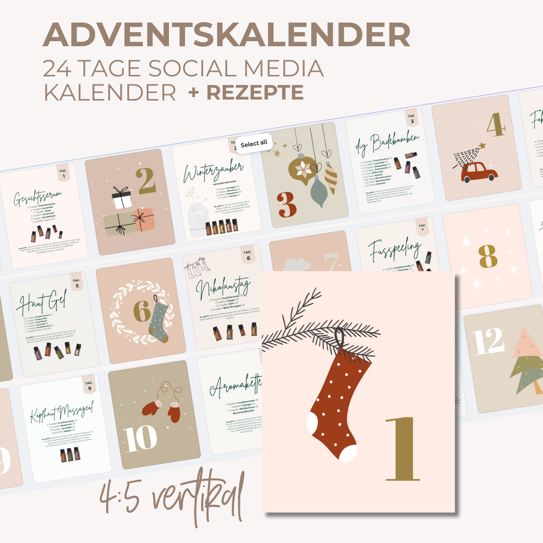 Social Media Adventskalender mit Rezepte (Vertikal /IG)