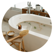 Ease sore muscles and promote relaxation with these Muscle Soothing Bath Salts. Marjoram and eucalyptus essential oils, combined with Epsom salt, create a rejuvenating bath experience that helps relieve aches and pains.