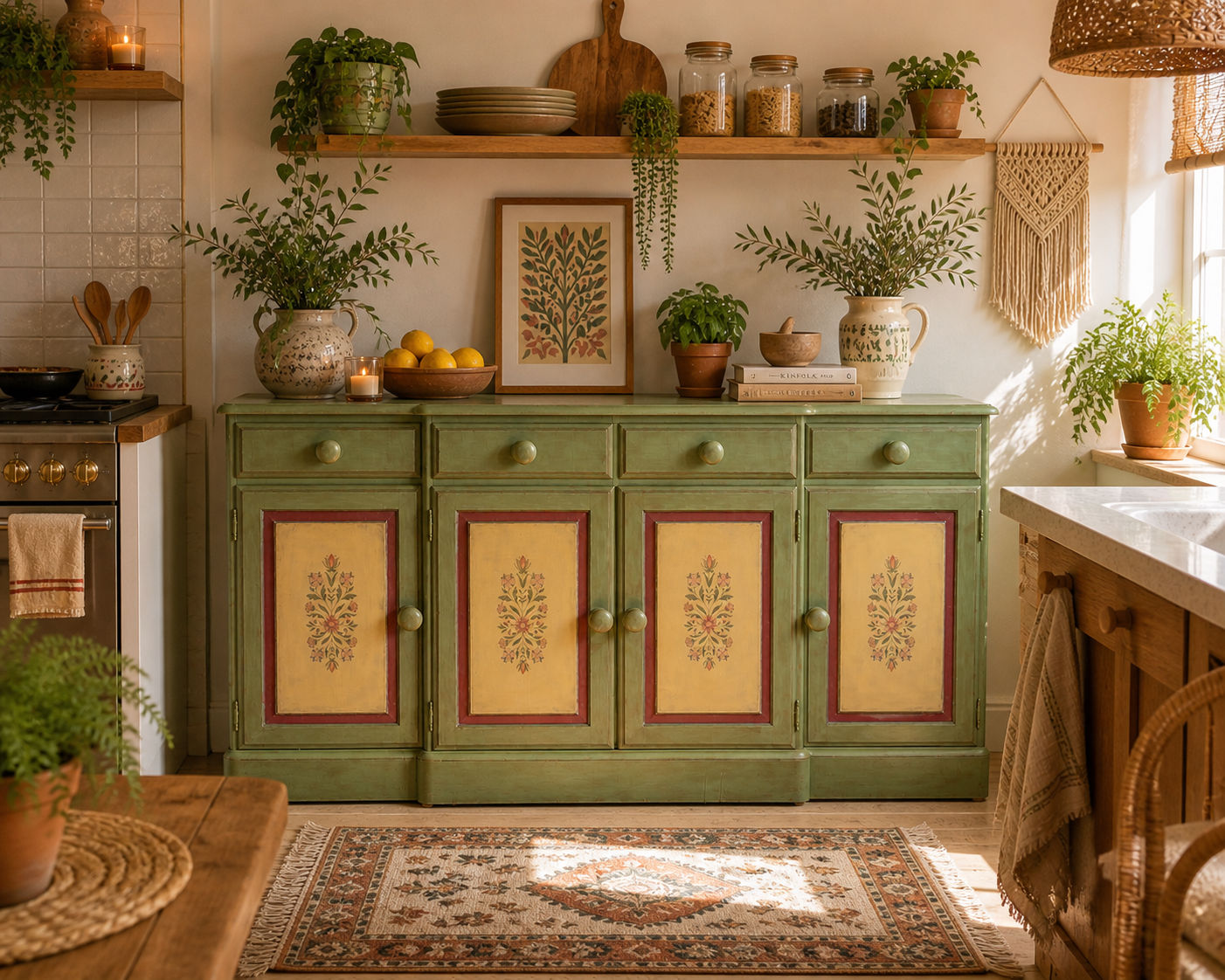 Bespoke Folk Art Sideboard/breakfront