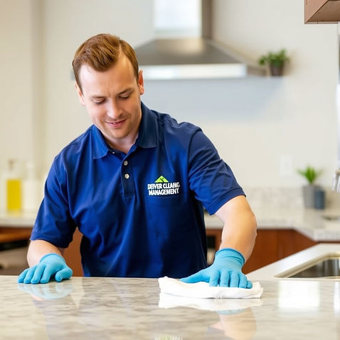 Person wearing a blue polo shirt with a