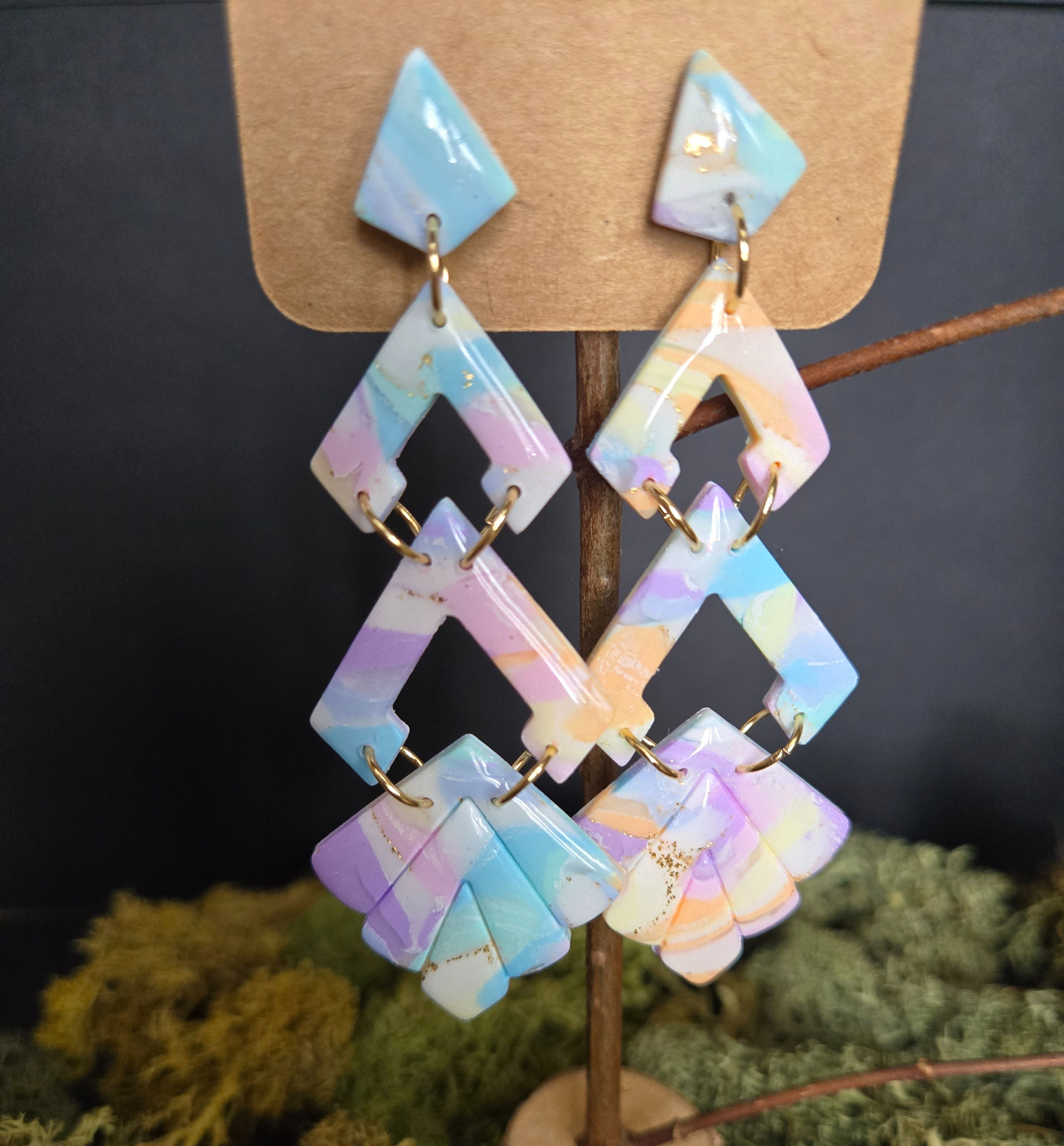 Boucle d'oreille en pâte polymère