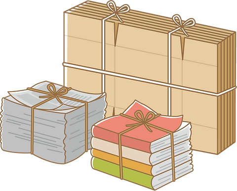 段ボール、新聞、雑誌