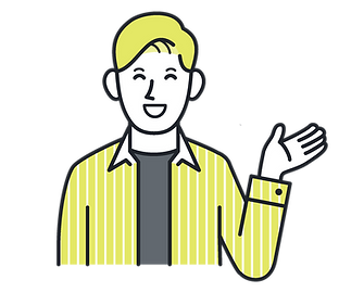 案内する男性