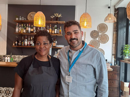 Petros goes the extra mile to support Queen, a Fair Start Scotland participant.