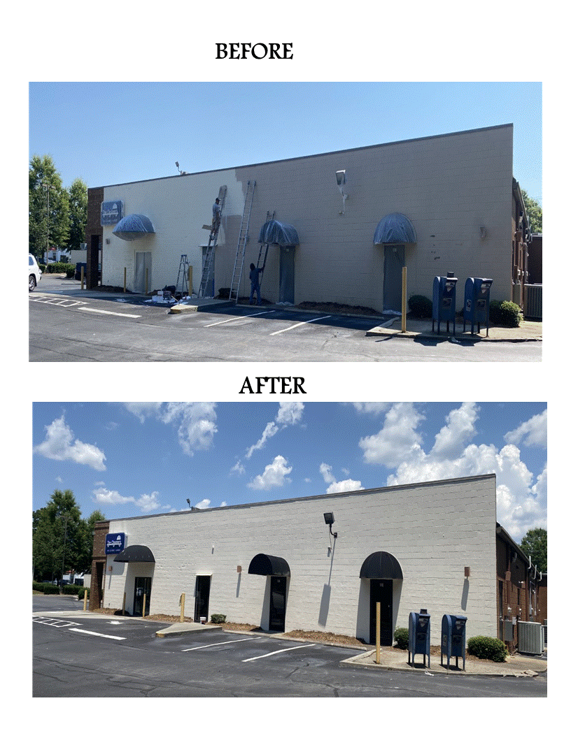 Exterior Painting of Building and Shutters