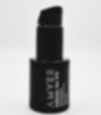 A black bottle of Shroom Tea Eye Serum on blank background.