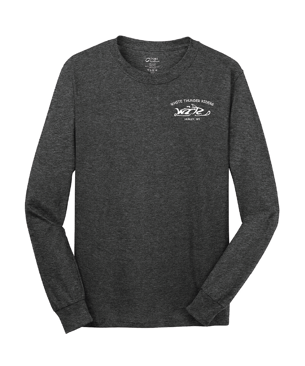 Thumbnail: WTR - Port & Company® Long Sleeve Core Cotton Tee - Snowmobile Logo