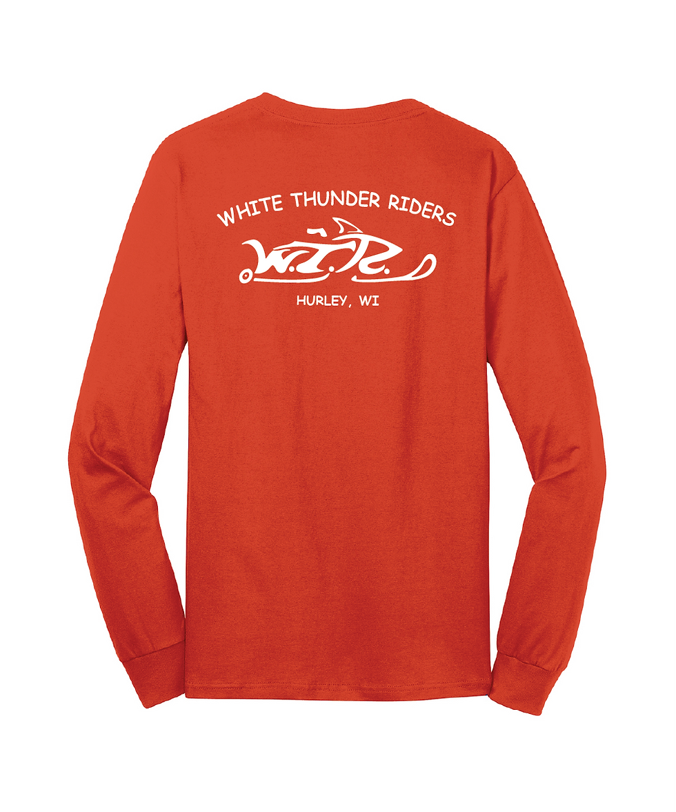 Thumbnail: WTR - Port & Company® Long Sleeve Core Cotton Tee - Snowmobile Logo