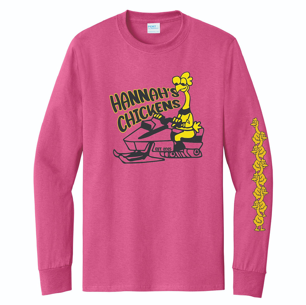 "Hannah's Chickens" - Sangria Port & Company Long Sleeve Essential Tee