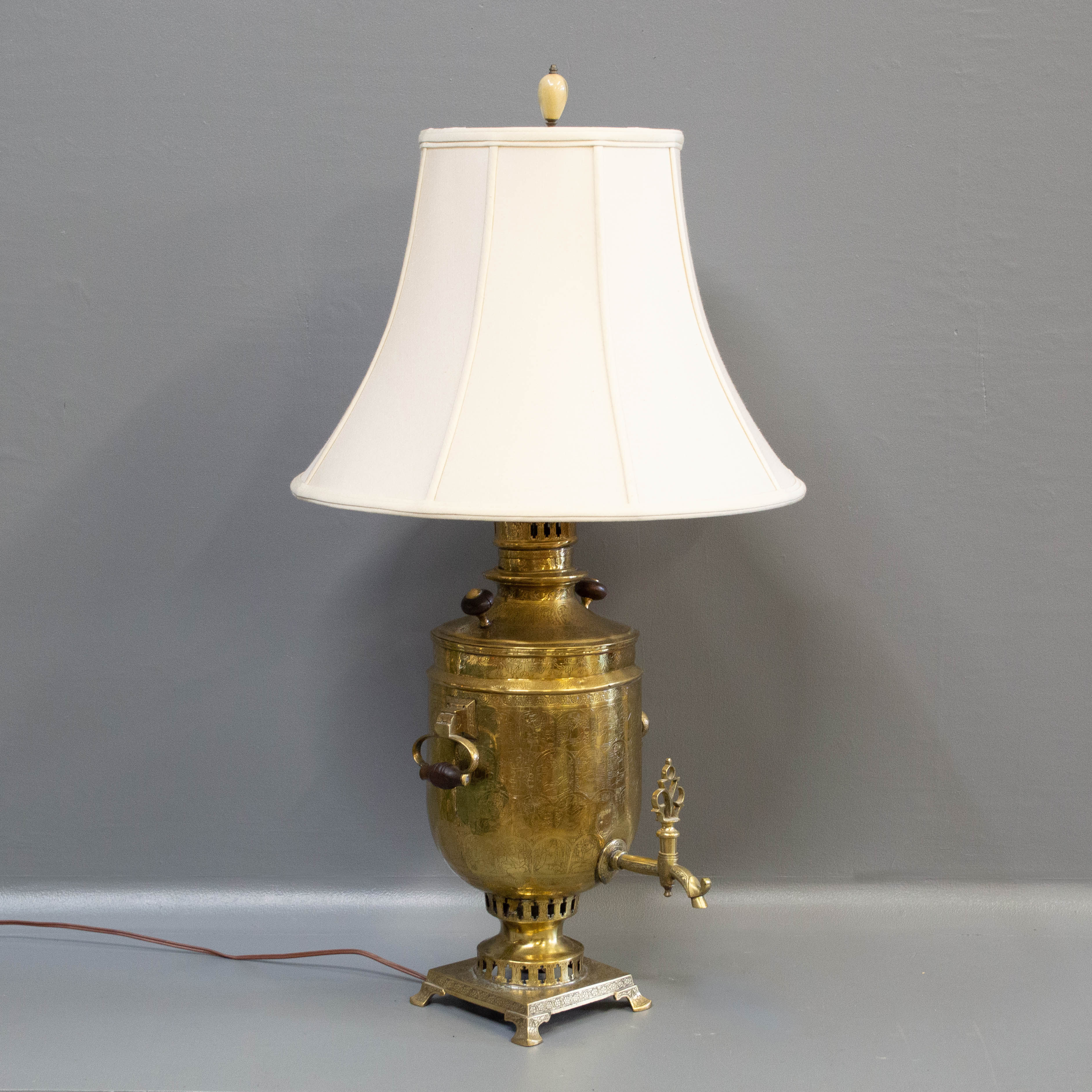 Etched Brass Samovar Lamp