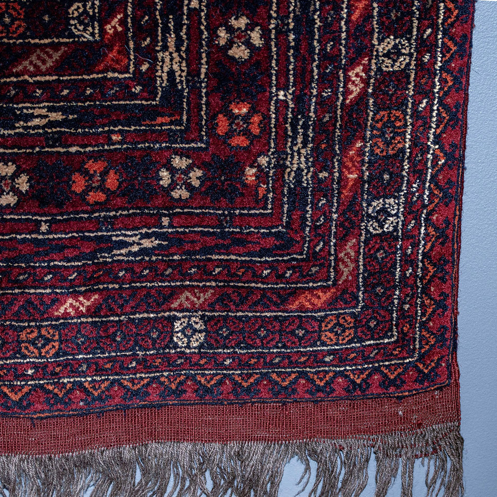 Thumbnail: Vintage Hand Knotted Baluch Wool Prayer Rug