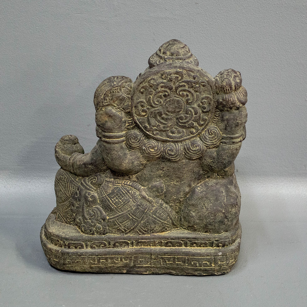 Thumbnail: Small Cast Stone Sitting Ganesh