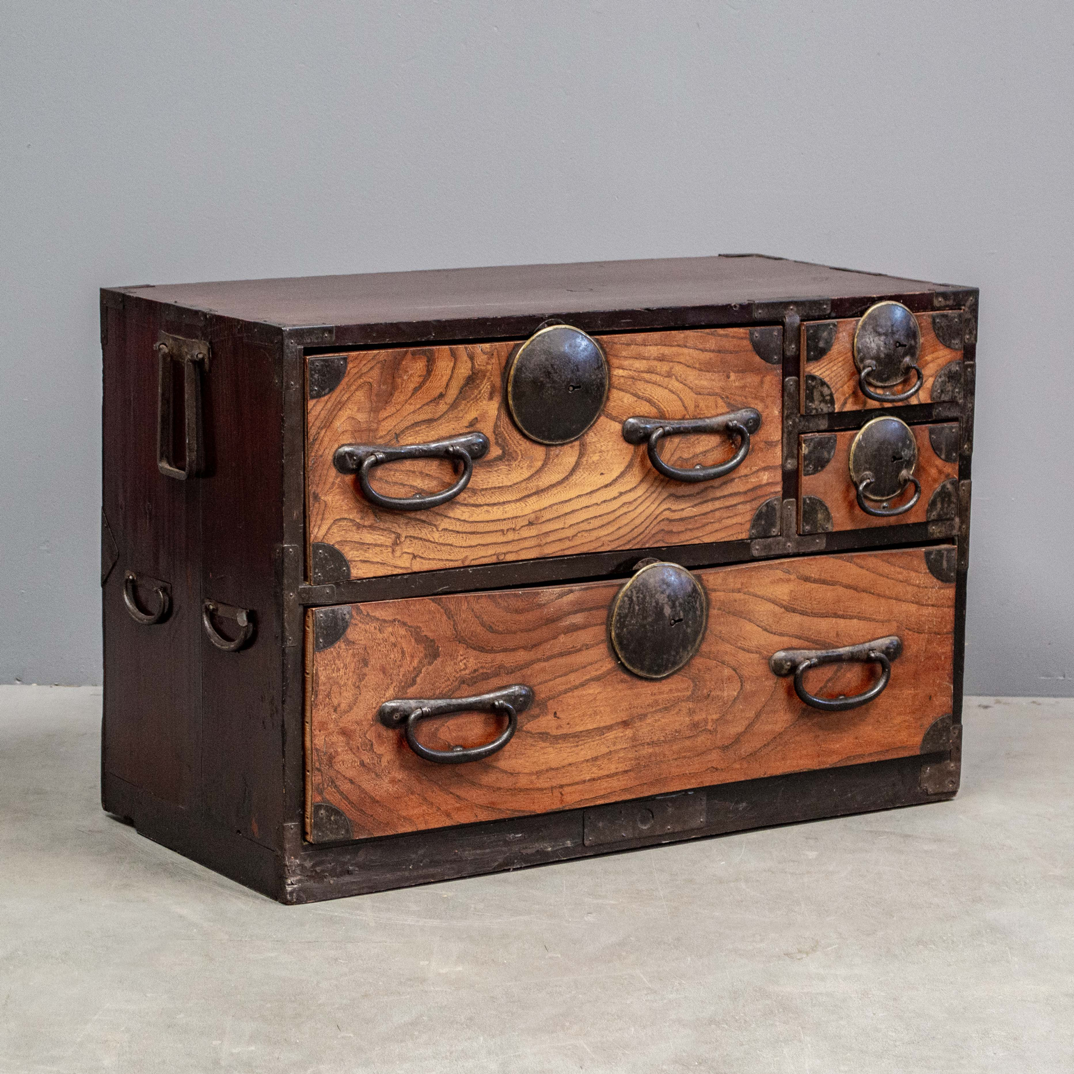 Antique Japanese Four-Drawer Half Tansu Chest