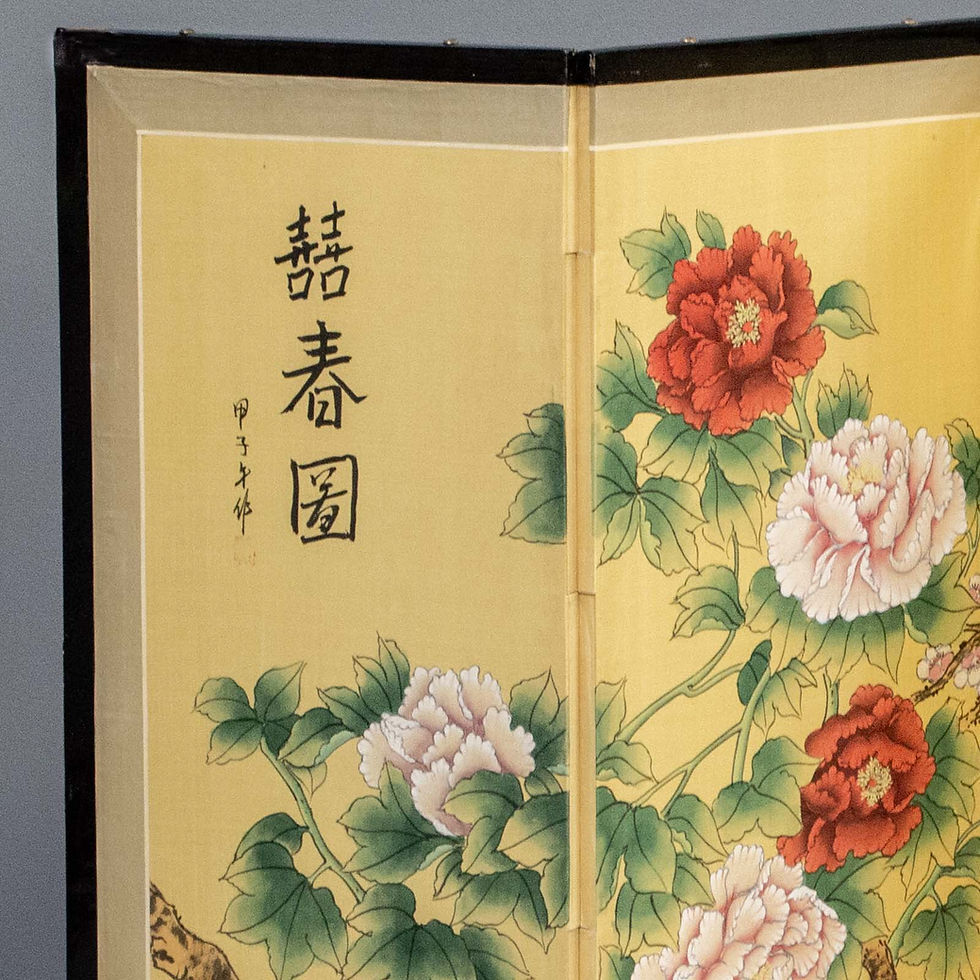 Thumbnail: Vintage 4 Panel Japanese Folding Screen