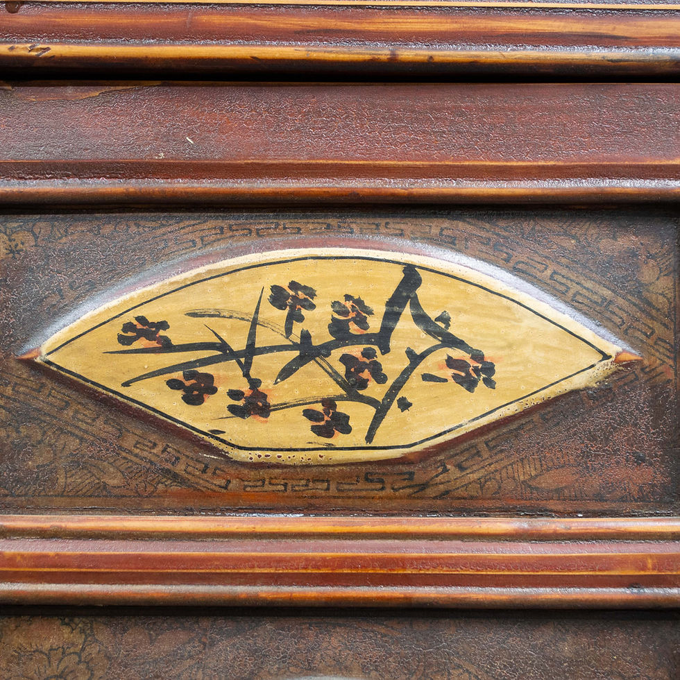 Thumbnail: Vintage 4 Door Painted Chinese Cabinet