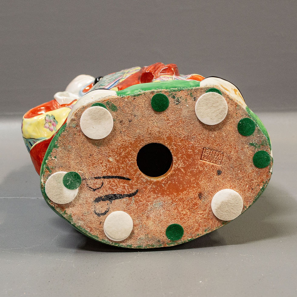 Thumbnail: Vintage Hand Painted Porcelain Fu Lu Shou Figurine