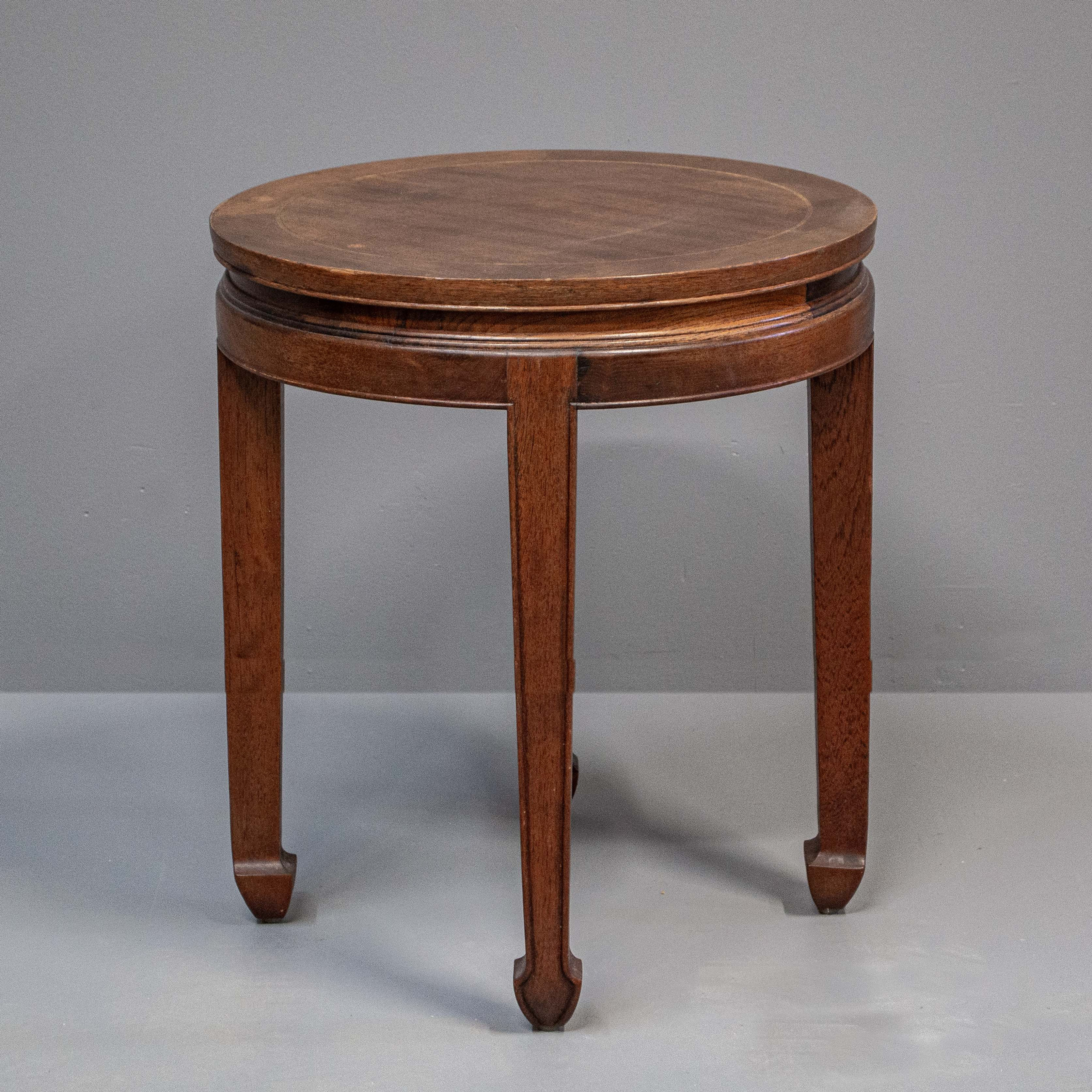 Vintage Ricardo Lynn Asian-Inspired Round Accent Table
