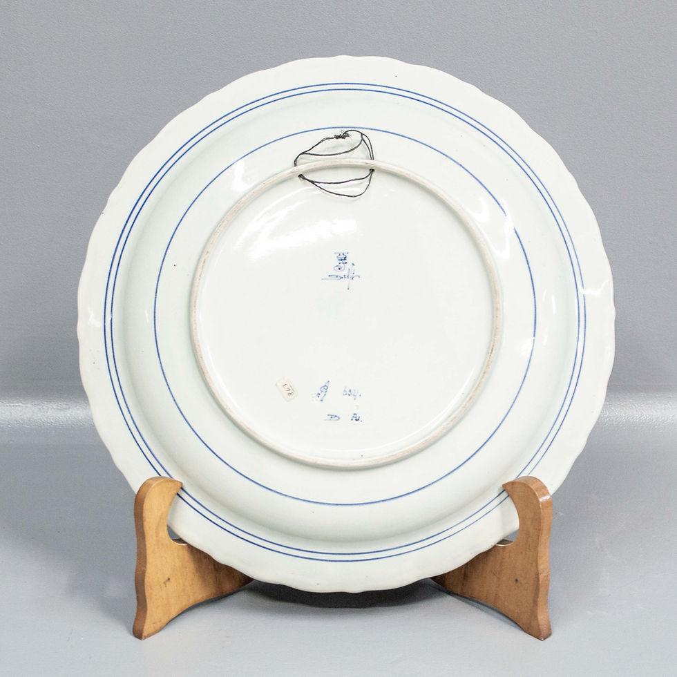 Thumbnail: Antique Royal Delft Porcelain Charge w/ Sailing Vessels