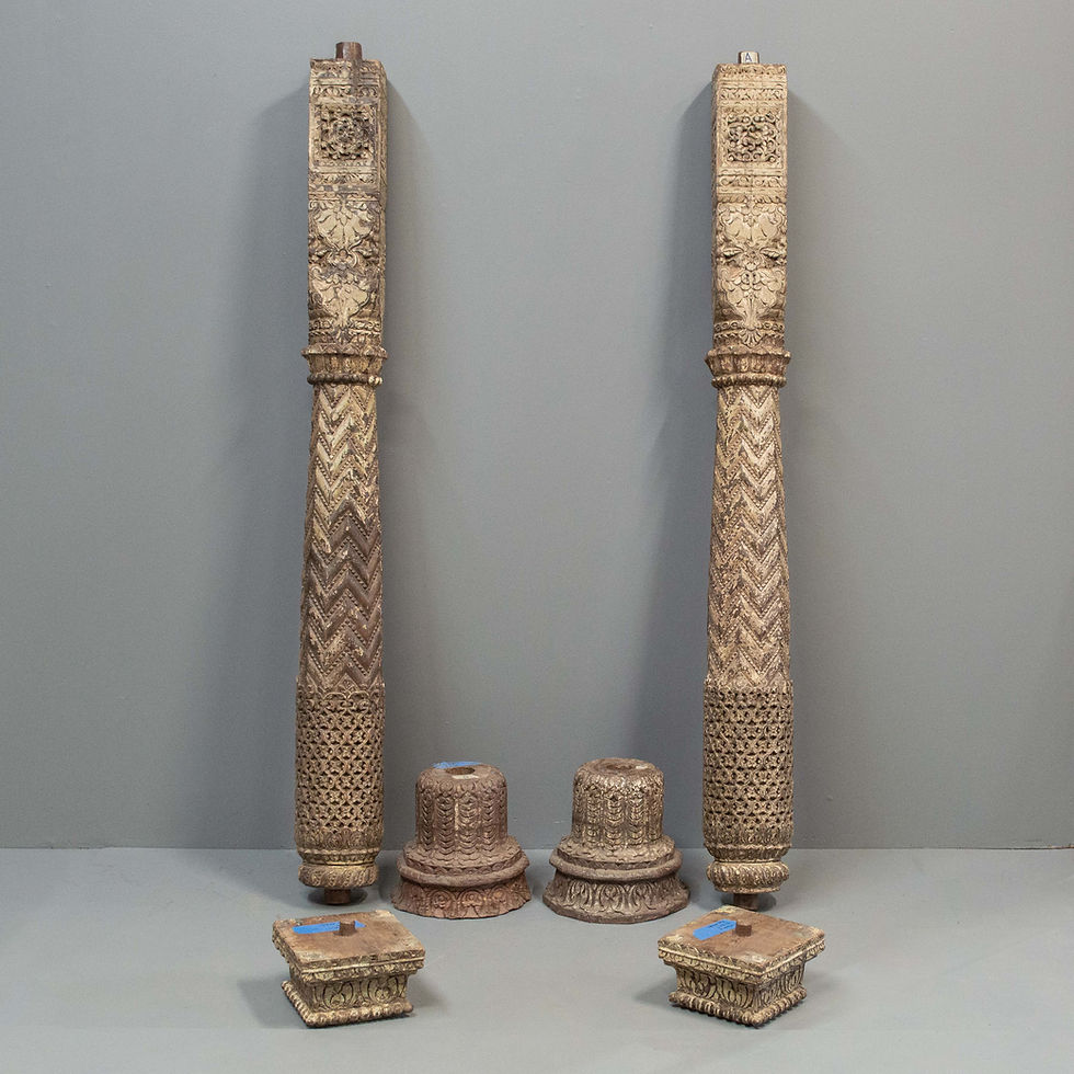Thumbnail: Antique Pair of Mughal Style Pillars From India