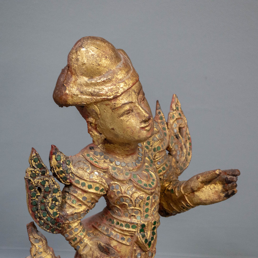 Thumbnail: Vintage Carved Burmese Nat (Deity) Figure