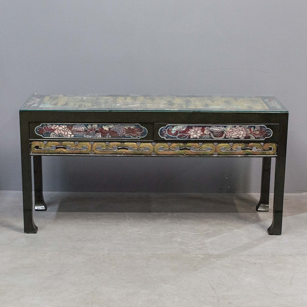Thumbnail: Vintage Chinese Carved & Painted Console Table