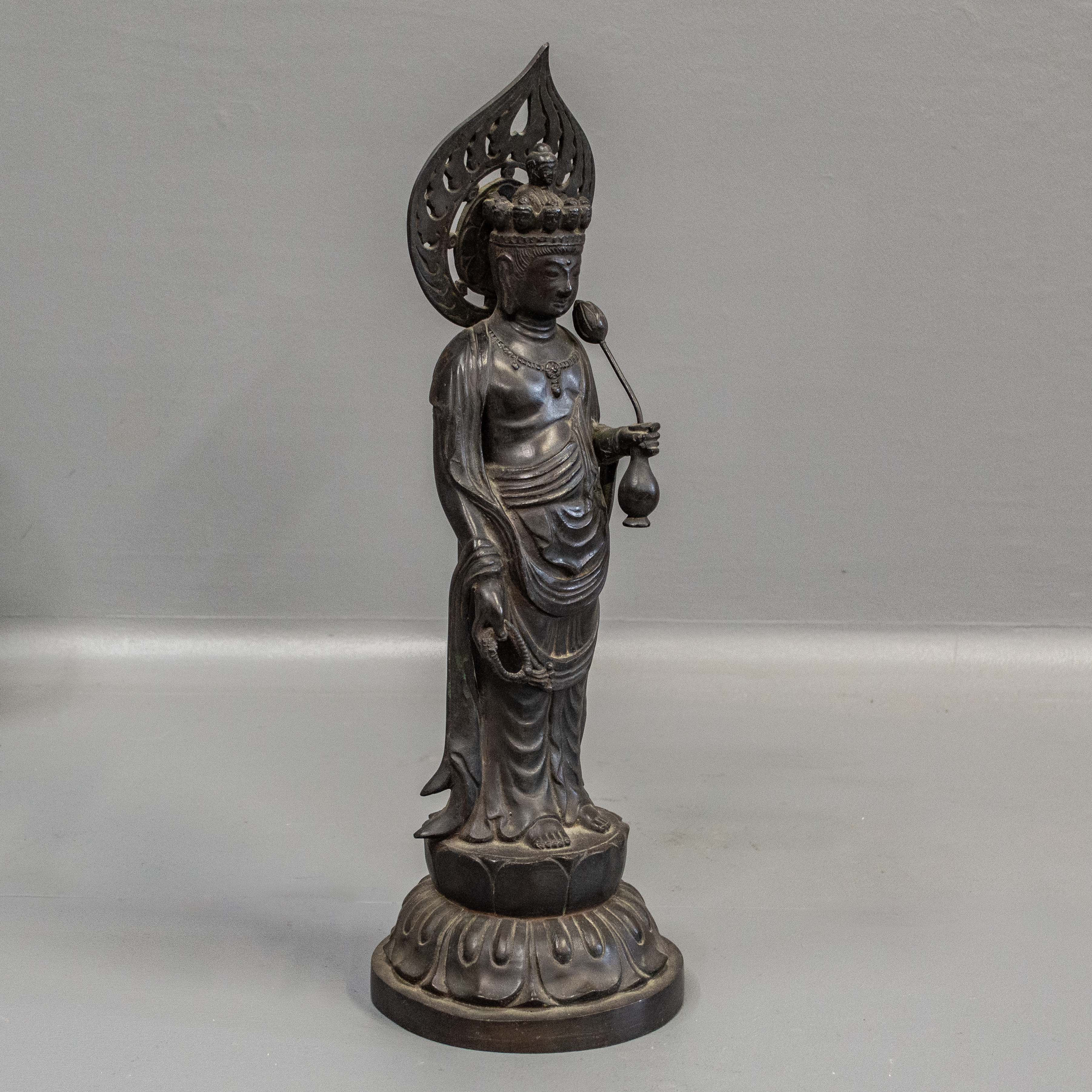 Vintage Japanese Bronze Statue of Koa Kannon