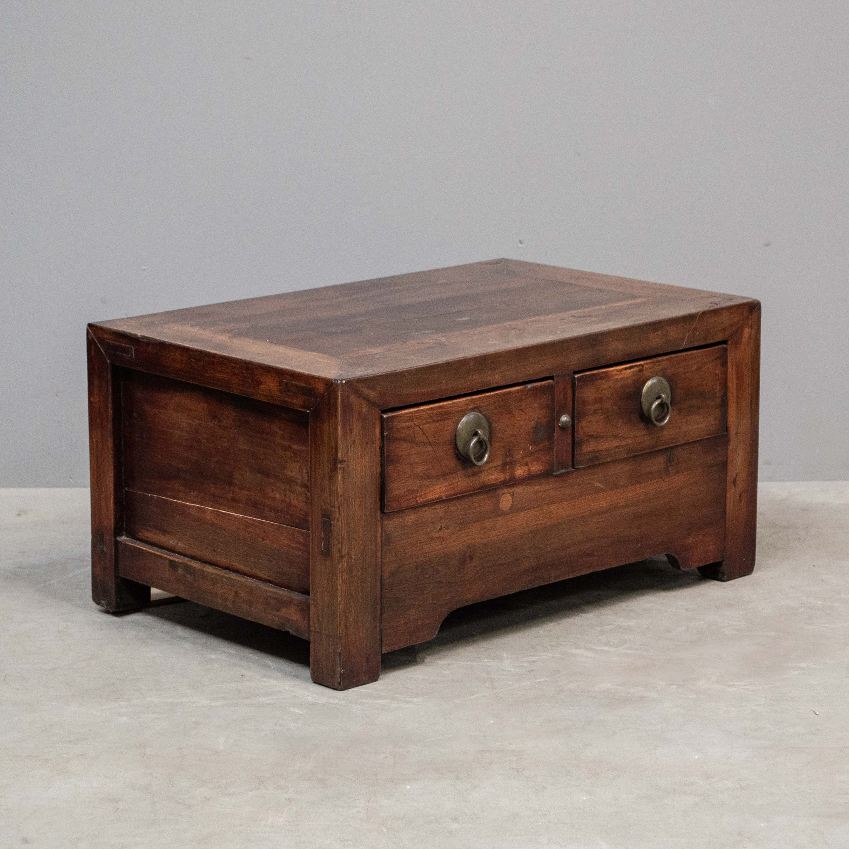 Chinese Low 2 Drawer Hardwood Side Table