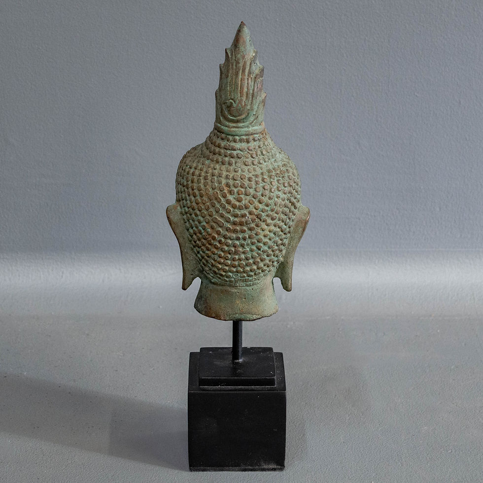 Thumbnail: Small Cast Bronze Buddha Head