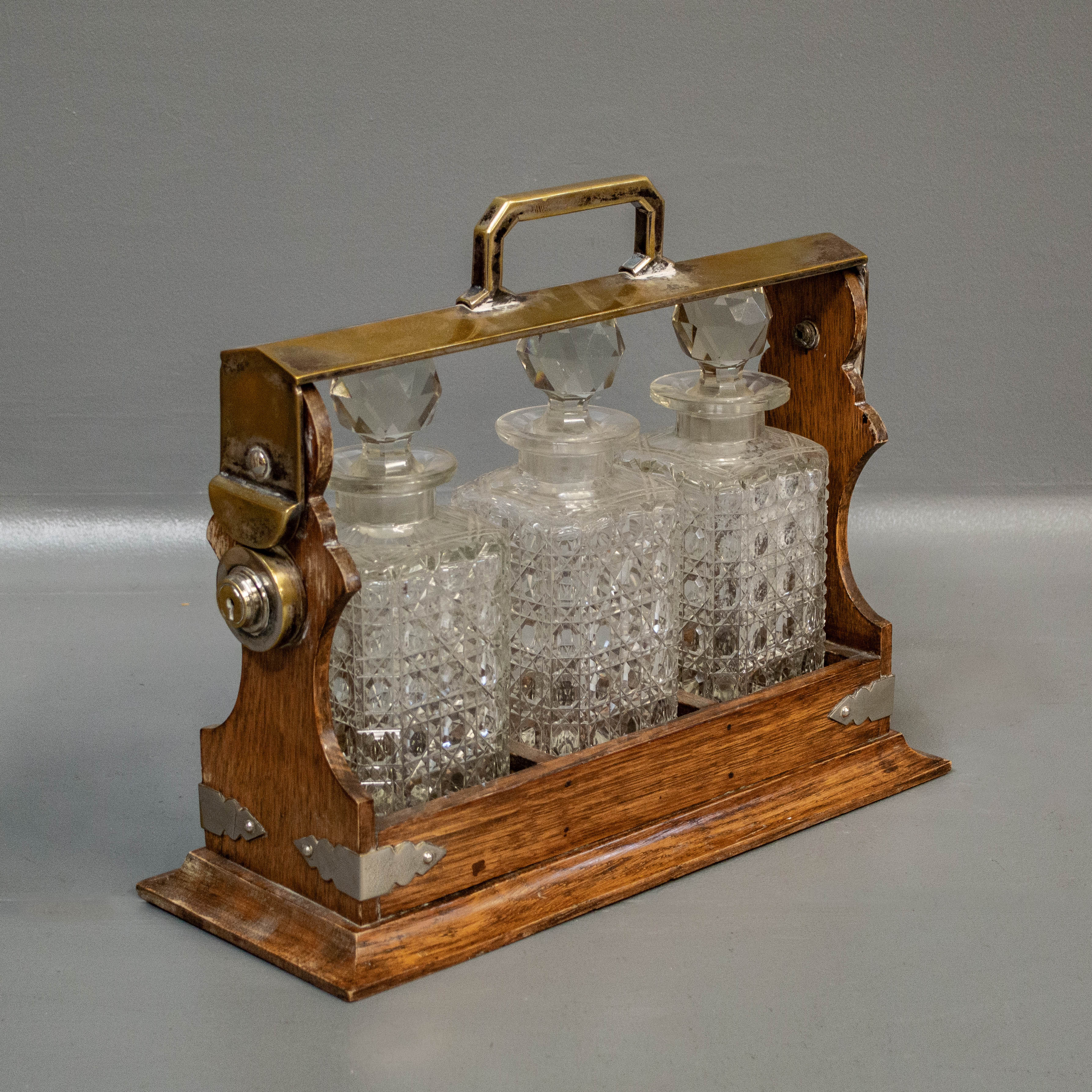 Antique Three Cut Glass English Tantalus