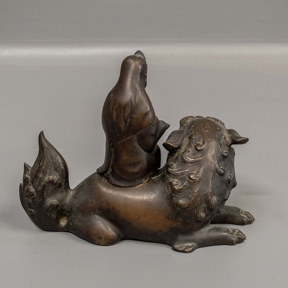 Thumbnail: Vintage Japanese Okimono Bodhisattva Bronze Sculpture